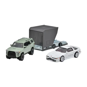 Hot Wheels Premium Team Transport 18 Toyota 4Runner & Toyota Supra w/Open Trailer HRV37
